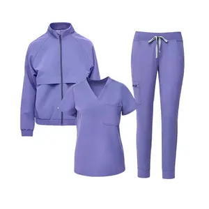 Oem & Odmle Vrouwen Medische Umedische Scrub Set Geweven Medische Uniformen Voor Vrouwen Ziekenhuis Uniformen Verpleegster Scrub Pak Ontwerpen