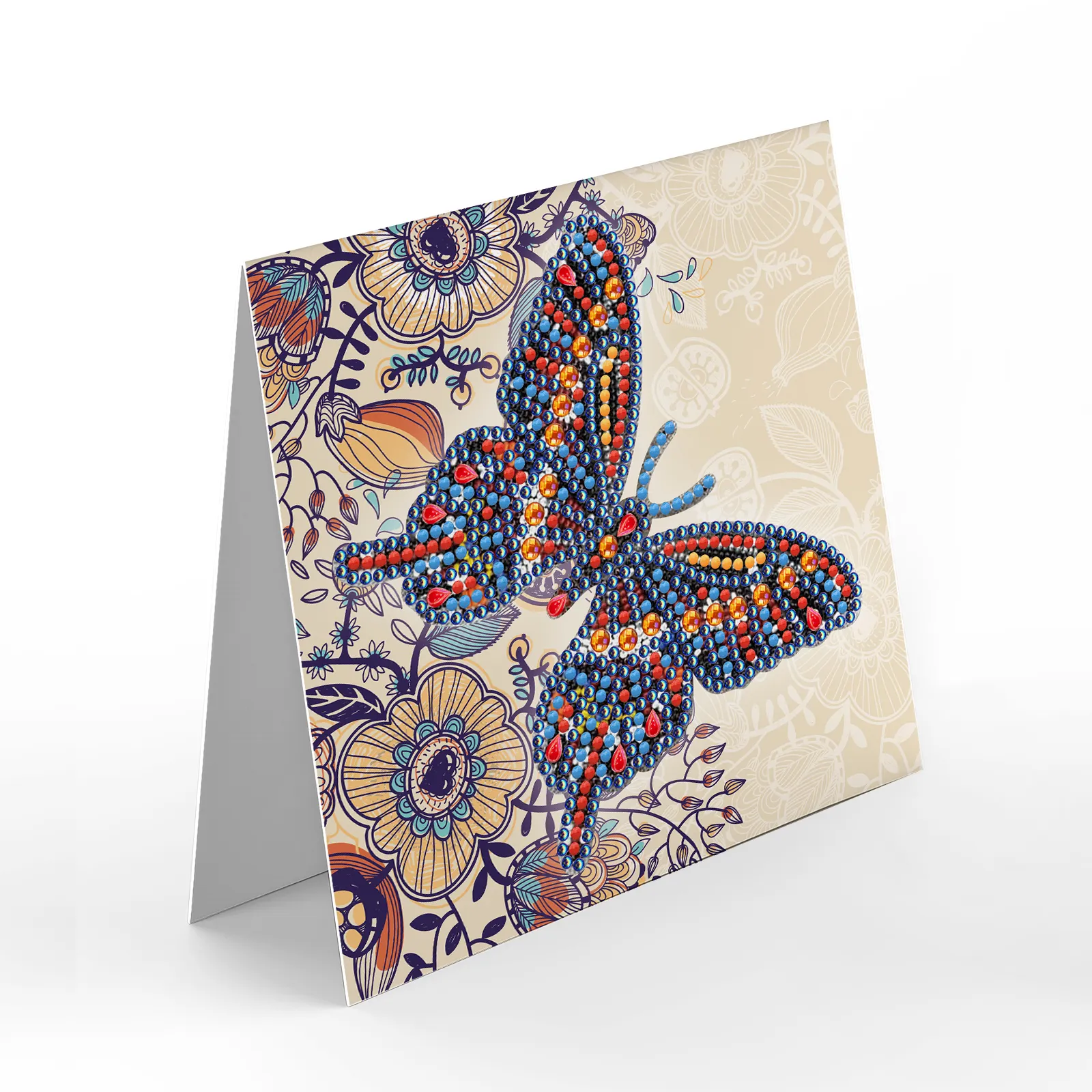 Lukisan berlian alat tulis kustom DIY warna-warni seri kupu-kupu berlian kartu ucapan indah buatan sendiri kartu