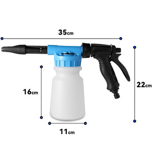 Car Wash Foam <b>Sprayer</b> Handheld Manual Foaming Gun 5 Gear Adjustable Blue Plastic Multi Functional For Vehicle Cleaning - Product Image 2