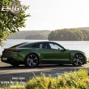 สติ๊กเกอร์ไวนิลเปลี่ยนสี CRYSTAL Gloss สีเขียวมะกอกเข้ม ป้องกันรอยขีดข่วน ป้องกันรังสียูวี สำหรับหุ้มรถยนต์ ลายธง - Product Image 3