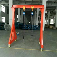 Grúa pórtico eléctrica portátil con ruedas para exteriores, grúa puente de 8 toneladas con control remoto terrestre, altura de elevación de 5 m (motor)