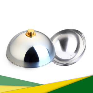 Cloche de service ronde en acier inoxydable pour grillades, burgers, steaks, plats de restaurant et cuisson vapeur - Product Image 3