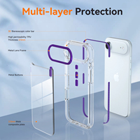 Coque de protection hybride antichoc en TPU et PC pour iPhone 17 Air avec cadre d'objectif métallique violet de qualité supérieure – Fabricant de coques de téléphone portable personnalisées