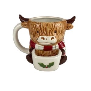 Pot de stockage d'aliments en céramique Logo personnalisé exclusif Bonhomme de neige de Noël peint à la main pour les opportunités de vente en gros - Product Image 3