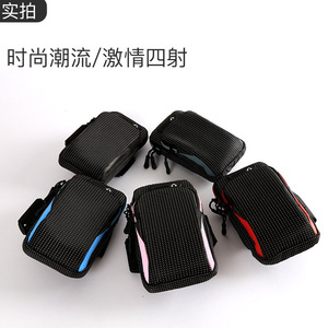 Brassard de sport en plein air pour téléphone portable, noir avec bordure bleue, rose, rouge, grise, unisexe, accessoire de fitness, course à pied, randonnée - Product Image 3