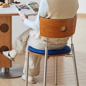 Time <b>Dining</b> <b>Chair</b> Solid Wood Upholstered Backrest <b>Chair</b> For <b>Dining</b> Room Adult Use 38x41x79.5cm Scandinavian Style - Product Image 2