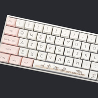 136 touches PBT Micro Glow Fog DIY, matériau pour clavier, touches personnalisées mignonnes avec motif de chat, sublimation par teinture, touches personnalisables