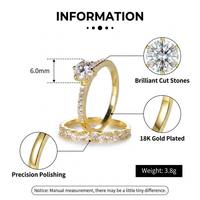 Bagues de mariage en argent sterling 925 plaqué or 18 carats avec diamants CZ 5A, personnalisables, par Kirin Jewellery (vente en gros)