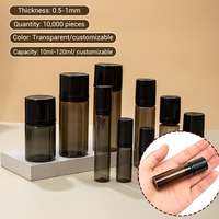 Bouteilles en plastique PET d'injection de sous-remplissage 10ml 30ml 100ml 120ml petit flacon compte-gouttes d'huile corporelle semi-transparent noir