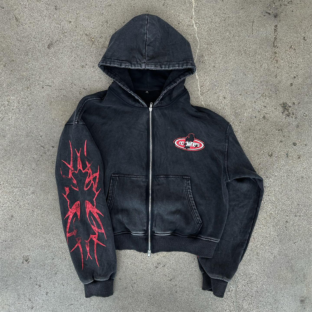 トップス S w zip hoodie long THEREDTHREAD THEREDTHREAD / ザレッドスレッド】S w zip hoodie long