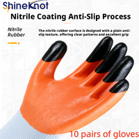 SHINEKNOT 10 Pasang Sarung Tangan Pelindung Tahan Tusukan Sarung Tangan Pelindung Jari yang Dipertebal, Tahan Aus, dan Diperkuat