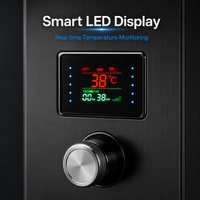 Ensemble de douche intelligent en acier inoxydable avec douchette intégrée à cinq modes de pulvérisation multifonctionnels et écran LED pour salle de bain