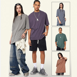 T-shirt graphique vintage délavé pour homme, personnalisé OEM, en gros, en maille épaisse noire, coupe oversize, motif imprimé DTG délavé en stock - Product Image 2