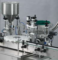 Machine automatique monobloc de remplissage et de capsulage de pots, remplisseuse à piston pour pâtes, pour ligne d'emballage de pots de crème de soin