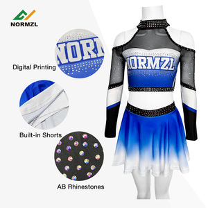 Sparkle Steentjes <span class=keywords><strong>Cheerleading</strong></span> Uniformen Custom Cheerleader Kostuums <span class=keywords><strong>Cheerleading</strong></span> Uniformen Zwart En Blauw - Product Image 2