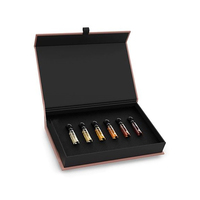 Boîte rigide de luxe avec fermeture magnétique en feuille d'or, gaufrage UV, finition mate, taille personnalisée pour coffret découverte de cosmétiques et parfums