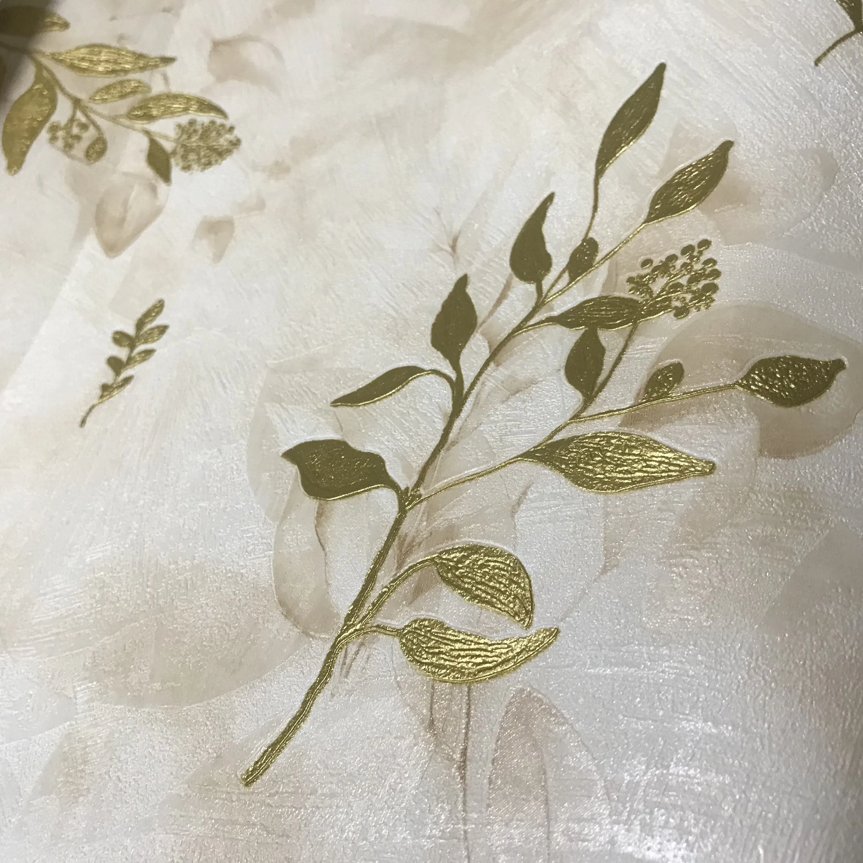 Natural Leaves & Flower Thick Waterproof Decorative Wallpaper Modern Design PVC Wallpaper