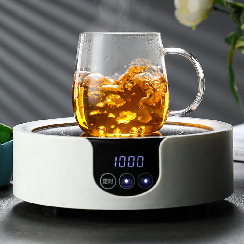 Tazza da tè in vetro per microonde e lavastoviglie con coperchio in bambù infusore tazza da tè transpanrante con riempitivo