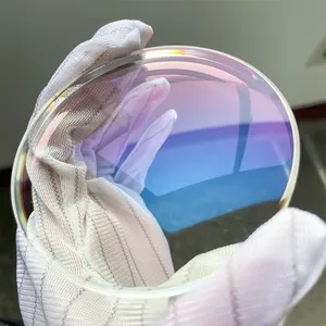 样品眼镜镜片制造商批发1.61蓝色切割HMC UV420光学镜片非球面抗蓝色光学镜片