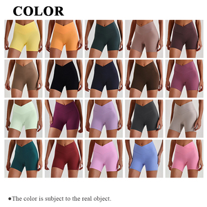 Pantalon de jogging taille haute croisée pour femme, <span class=keywords><strong>couleur</strong></span> unie, effet seconde peau, design sans couture sur les hanches, séchage rapide, respirant, pour fitness et yoga - Product Image 3
