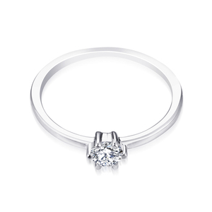 Anello Solitario Classico DW in Argento Sterling 925 con Diamante per Matrimonio e Fidanzamento, Gioielli Personalizzati da Donna, Anelli di Promessa per Coppie - Product Image 6