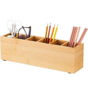 Caja de Almacenamiento de Escritorio de Madera de 18L Sin Tapa, Organizador de Papelería para Oficina - Product Image 1
