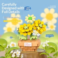 Mini Kits de Bricolage 2026 Nouveaux Bouquets de Fleurs et Succulentes en Panier, Modèles de Plantes en Pot Jouets pour Enfants, Ensembles de Blocs de Construction