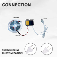 SHINECHIP TSP-001 110V/220V 12W 1A Lámpara LED para Espejo de Baño con Interruptor Táctil y Regulador de Intensidad IP20