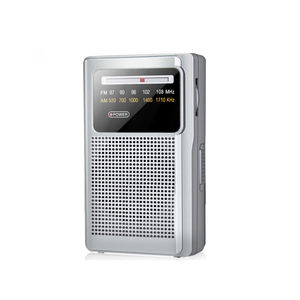 Radio de poche rétro ultra-mince AM/FM à deux bandes, durable, avec haut-parleur intégré, sangle de transport et écran de fréquence clair - Product Image 4