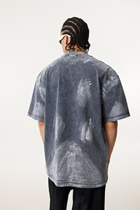 Yingling 2025 hommes étiquette personnalisée impression soleil fané Batik lavé surdimensionné <span class=keywords><strong>t</strong></span>-<span class=keywords><strong>shirt</strong></span> 270g pierre lavé <span class=keywords><strong>peinture</strong></span> coton Baggy Long <span class=keywords><strong>T</strong></span> - Product Image 2