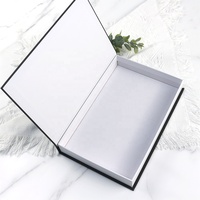 Caja Decorativa para Mesa de Centro con Diseño de Libro Falso, Encuadernación Cosida, Papel Decorativo, Cartón, Decoración Moderna para el Hogar