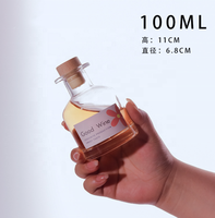 Bouteilles en verre personnalisées pour gin, rhum, whisky, bandy, vodka, vin, bouteilles en verre transparent pour vin, 100 ml, 150 ml, boissons personnalisées avec bouchon