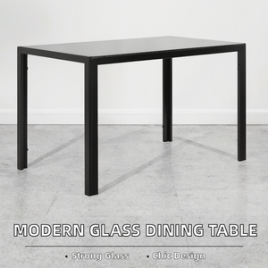 Mesa de Comedor Moderna de Vidrio al por Mayor, Mesa Rectangular Negra de 4/6 Plazas para Hoteles y Escuelas - Product Image 2