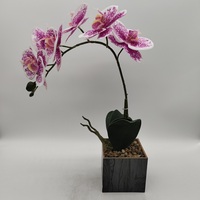 Orchidée Phalaenopsis Artificielle Effet Naturel en Pot – Composition Florale Décorative pour Maison, Bureau et Jardin