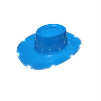 Commercio all'ingrosso della fabbrica materiale in PVC Hip Hop Pop Show Jazz incandescente cappelli da Cowboy adulti Led luci per feste