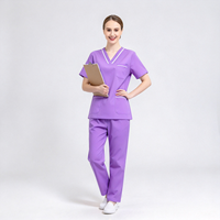 Tenues chirurgicales unisexes résistantes au chlore, tissées sans couture, pour cliniques et hôpitaux, en polyester/coton, plusieurs couleurs, vente en gros