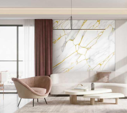 Modern PVC Wall Panel Black and Gold Marble UV Marble Sheet High Gloss ...