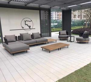 Factory Customization Garden Corner <b>Lounge</b> Couch Furniture Outdoor Patio Sectional Rattan Teak Wood Sectional Set - Product Image 5