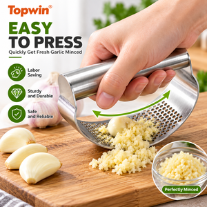 Prensa de Ajo de Acero Inoxidable, Picadora Manual de Ajo con Mango Ergonómico, Fácil de Limpiar, Utensilio de Cocina - Product Image 2