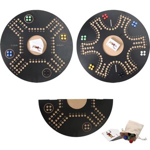 لعبة ألواح خشبية لعبة رخامية أصلية مزدوجة الوجهين مطلية من 2 إلى 6 لاعبين مسار سريع خشبي مع 6 ألوان 24 رخامية 6 نارد - Product Image 5