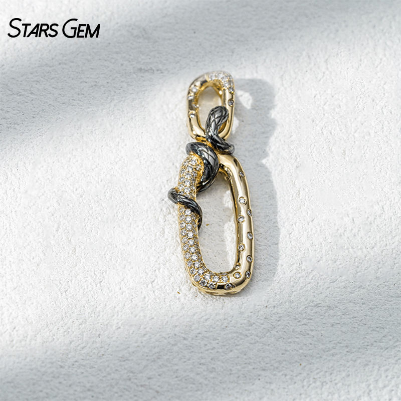 14K Yellow Gold+Black Snake
