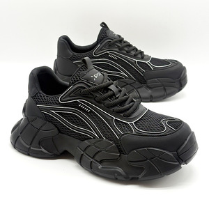 Chaussures Chunky pour Hommes à Semelle Épaisse, Rehaussantes, Sportives, avec Tige en Maille, Semelle Extérieure en Caoutchouc, à Lacets, Bout Rond, Semelle Intermédiaire en EVA, Idéales pour l'Été - Product Image 1