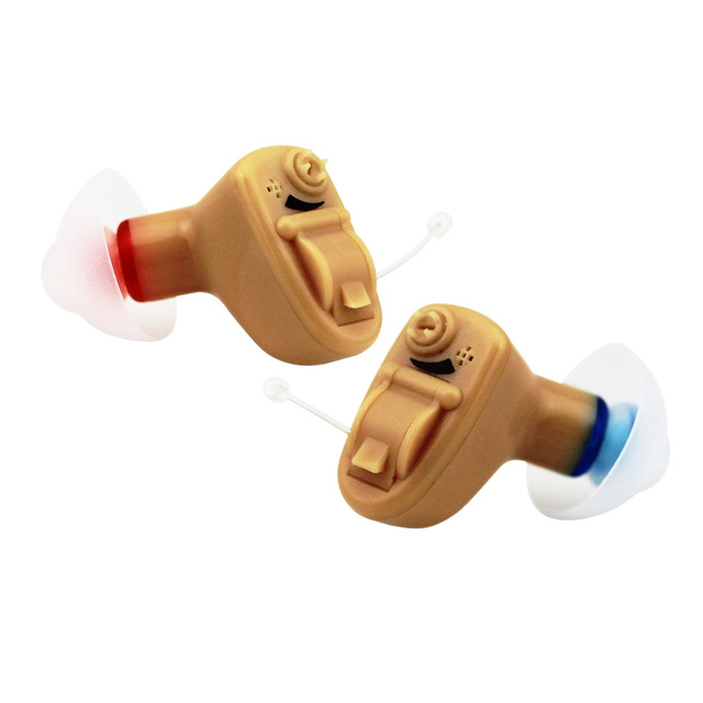 Signia Micro Sound Amplifier Invisible Digital Processing Shape Red Blue 2-Channel 10A Battery CIC Ear Hearing Aid ABS Material