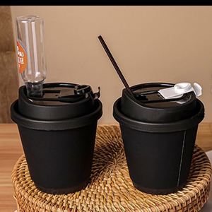 Custom Printing Eco-friendly 8oz 12oz 16oz Biodegradable Black Double Wall Paper <b>Cup</b> Juice Milk Tea Coffee Paper <b>Cup</b> with Lid - Product Image 4