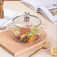 Marmite à soupe en verre borosilicate ambré de haute qualité, personnalisable, écologique, durable, design moderne, compatible lave-vaisselle – Vente flash