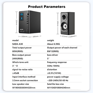 Sistema Audio Professionale 2.1 HIFI con Altoparlanti da 5 Pollici in Legno, Home Theater, Karaoke, Stereo Hi-Fi con Bassi Potenti, Blu, con Doppio Microfono Integrato - Product Image 5