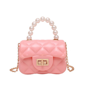 Bolso de Hombro Cruzado de Gelatina con Perlas Hecho a Mano de Moda de Gran Venta para Niñas - Product Image 5