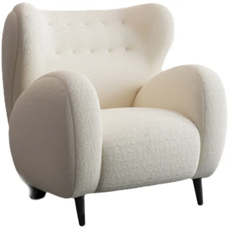 नॉर्डिक कुर्सी आराम कुर्सी कपड़ा सोफे मेमने कश्मीरी प्रकाश लक्जरी एकल सरल मॉडल कमरे टाइगर सफेद सोफे डिजाइनर