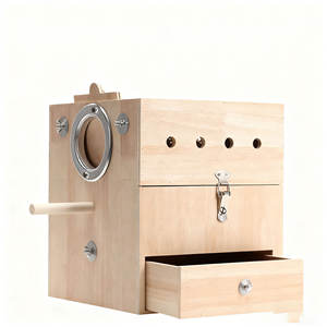 Boîte d'élevage de perroquets verticale nid d'incubation dédié pinsons nid d'oiseau isolé en bois naturel - Product Image 3