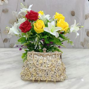 Sıcak Fırsat Özelleştirilmiş Parlak Lüks Kadın Çantası Boncuklu Bling Bling Abiye El Çantası Balo Düğün Parti Çantası - Product Image 4